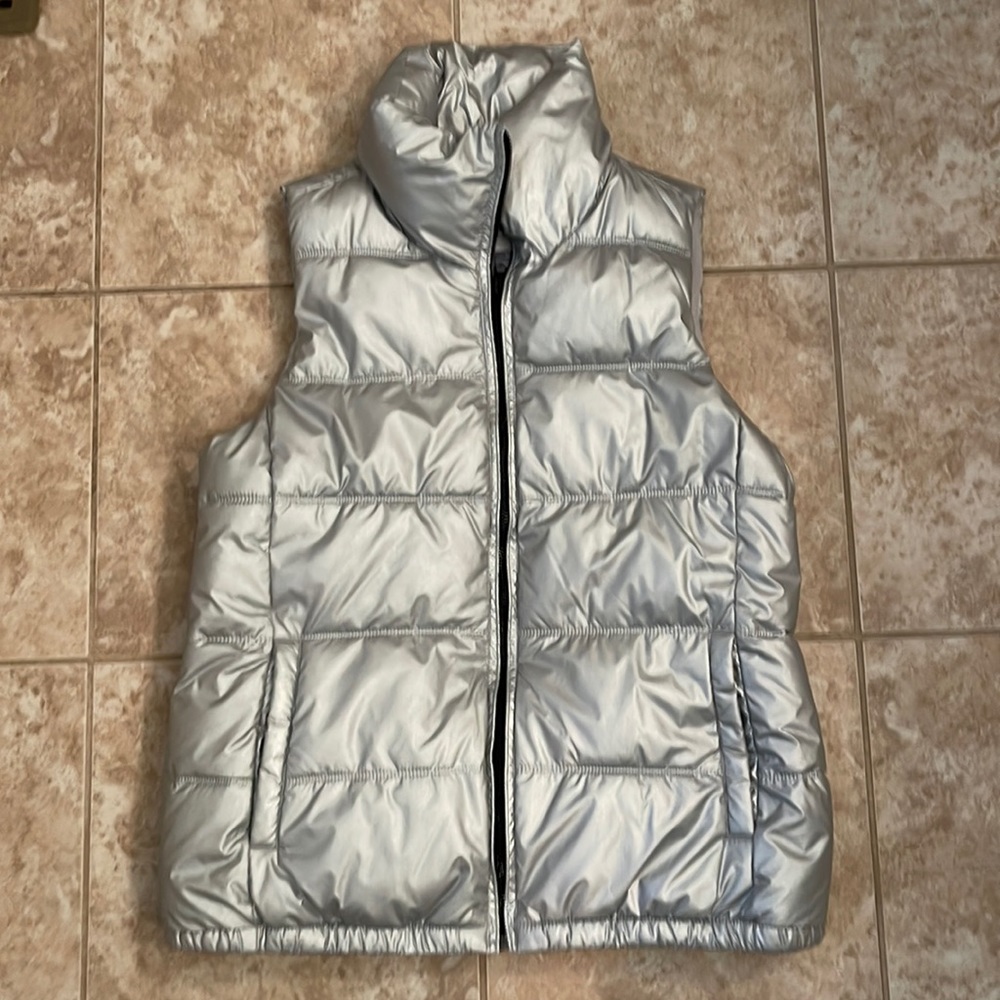 Old Navy silver puffer vest